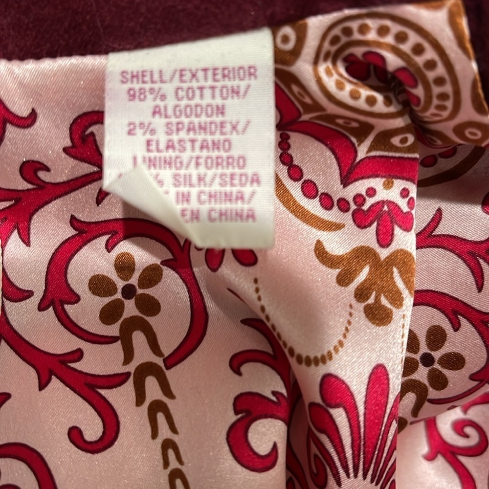 Penguin Velvet Blazer Contrast Piping and Lining SZ 6 Cranberry Red Pink - Picture 6 of 7